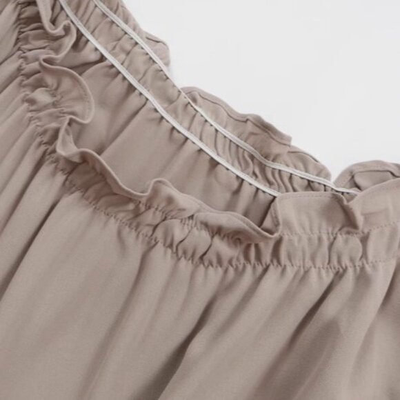 Japanese Brand "Clette" Ruffle Neck Maxi Dress - Size L - Picture 3 of 7